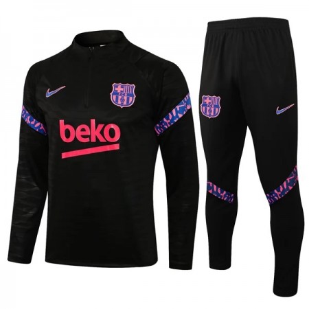 FC Barcelona Sudadera De Entrenamiento Trajes 2022/23 Negra Quarter-Zip - Niño